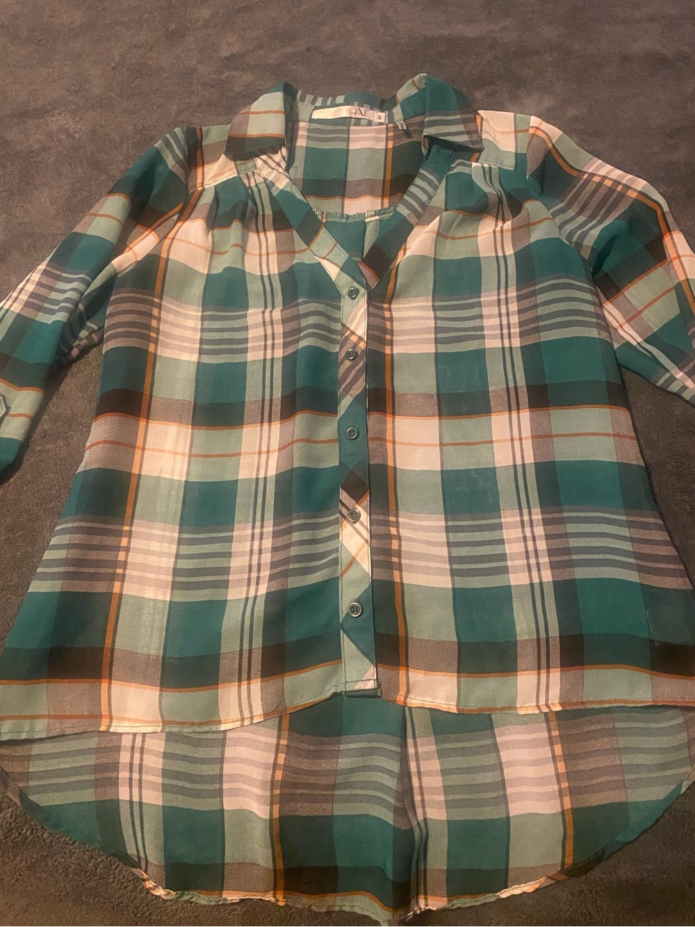 Lightweight Plaid Dress Shirt in Teal and Mint